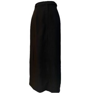 Vintage 80s View Maxi Skirt Sz 18W Black Back Slit USA Made Career Classic Goth